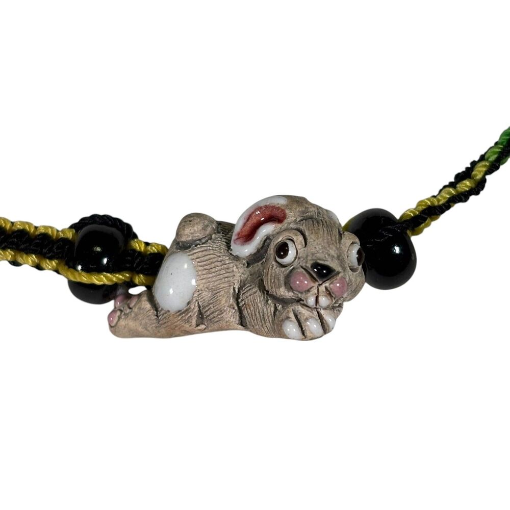 leps peru rabbit bracelet Hare Bunny Red Green Boho Cute Jewelry Cottontail Tan